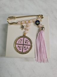 Παραμάνα με κωνσταντινάτο και εκτυπωμένο κουτί ροζ