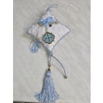 Διακοσμητικό κρεμαστό μαξιλάρι με παραμάνα κωνσταντινάτο σιελ