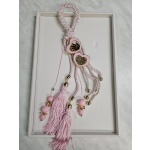 Διακοσμητικό κρεμαστό γούρι ροζ με καρδιές