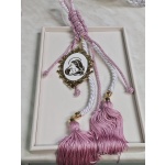 Διακοσμητικό κρεμαστό γούρι ροζ με Παναγία